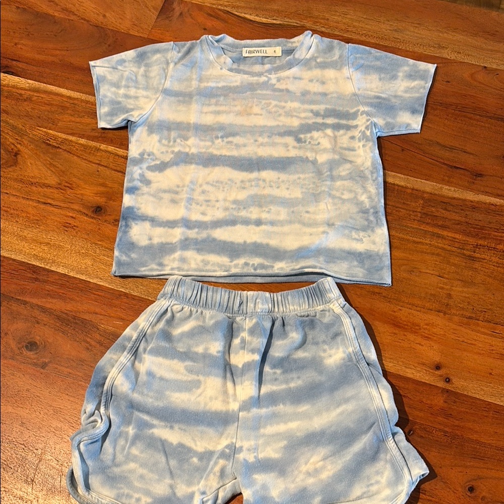 Fairwell Blue Tie-Dye T-Shirt and Shorts Set